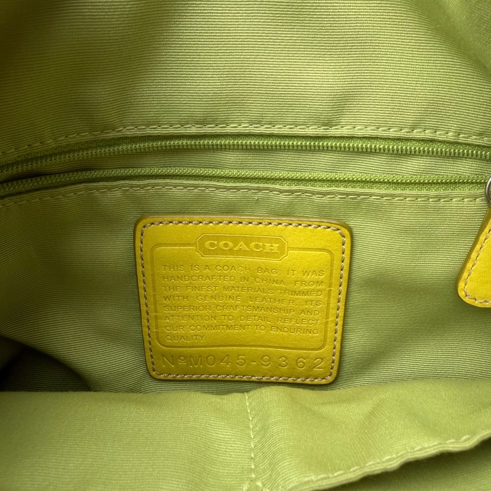 Coach Yellow Green Signature Shoulder Bag - Picture 15 of 16